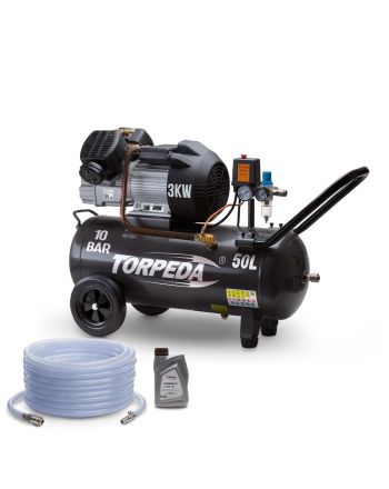 2 Kolbenkompressor 3 kW 50L + 20 m Luftschlauch und Öl